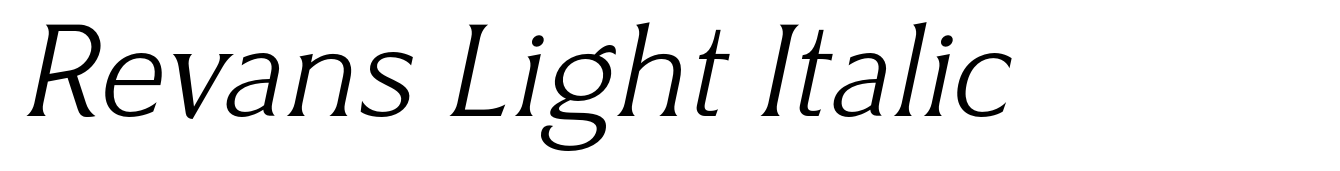 Revans Light Italic